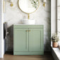 Farlow Shaker Floor Standing 800mm 2-Door Vanity with Marble Countertop - Satin Green