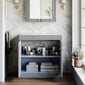 Farlow Shaker Floor Standing 800mm 2-Door Vanity with Marble Countertop - Satin Grey