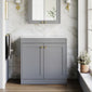 Farlow Shaker Floor Standing 800mm 2-Door Vanity with Marble Countertop - Satin Grey