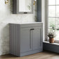 Farlow Shaker Floor Standing 800mm 2-Door Vanity with Marble Countertop - Satin Grey