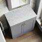 Farlow Shaker Floor Standing 800mm 2-Door Vanity with Marble Countertop - Satin Grey