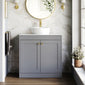 Farlow Shaker Floor Standing 800mm 2-Door Vanity with Marble Countertop - Satin Grey