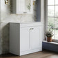 Farlow Shaker Floor Standing 800mm 2-Door Vanity with Marble Countertop - Satin White