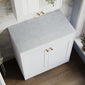 Farlow Shaker Floor Standing 800mm 2-Door Vanity with Marble Countertop - Satin White
