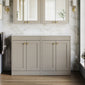 Farlow Shaker Floor Standing 1200mm 4-Door Vanity with Marble Countertop - Pebble Grey