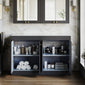 Farlow Shaker Floor Standing 1200mm 4-Door Vanity with Marble Countertop - Satin Soft Black