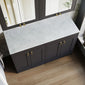 Farlow Shaker Floor Standing 1200mm 4-Door Vanity with Marble Countertop - Satin Soft Black