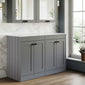 Farlow Shaker Floor Standing 1200mm 4-Door Vanity with Marble Countertop - Satin Grey