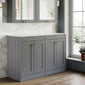 Farlow Shaker Floor Standing 1200mm 4-Door Vanity with Marble Countertop - Satin Grey