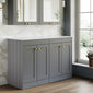 Farlow Shaker Floor Standing 1200mm 4-Door Vanity with Marble Countertop - Satin Grey