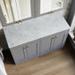 Farlow Shaker Floor Standing 1200mm 4-Door Vanity with Marble Countertop - Satin Grey