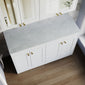 Owen & Oakes Farlow Shaker Floor Standing 1200mm 4-Door Vanity with Marble Countertop - Satin White - welovecouk