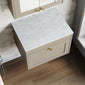 Farlow Shaker Wall Mounted 600mm 1-Drawer Vanity with Marble Countertop - Pebble Grey