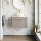 Farlow Shaker Wall Mounted 600mm 1-Drawer Vanity with Marble Countertop - Pebble Grey