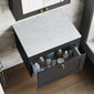 Farlow Shaker Wall Mounted 600mm 1-Drawer Vanity with Marble Countertop - Satin Soft Black
