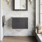 Farlow Shaker Wall Mounted 600mm 1-Drawer Vanity with Marble Countertop - Satin Soft Black