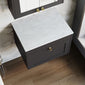 Farlow Shaker Wall Mounted 600mm 1-Drawer Vanity with Marble Countertop - Satin Soft Black