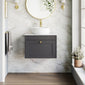 Farlow Shaker Wall Mounted 600mm 1-Drawer Vanity with Marble Countertop - Satin Soft Black
