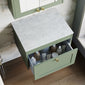 Farlow Shaker Wall Mounted 600mm 1-Drawer Vanity with Marble Countertop - Satin Green