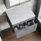 Farlow Shaker Wall Mounted 600mm 1-Drawer Vanity with Marble Countertop - Satin Grey
