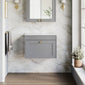 Farlow Shaker Wall Mounted 600mm 1-Drawer Vanity with Marble Countertop - Satin Grey