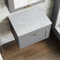 Farlow Shaker Wall Mounted 600mm 1-Drawer Vanity with Marble Countertop - Satin Grey
