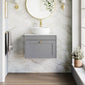 Farlow Shaker Wall Mounted 600mm 1-Drawer Vanity with Marble Countertop - Satin Grey
