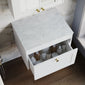 Farlow Shaker Wall Mounted 600mm 1-Drawer Vanity with Marble Countertop - Satin White