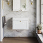 Farlow Shaker Wall Mounted 600mm 1-Drawer Vanity with Marble Countertop - Satin White
