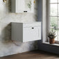 Farlow Shaker Wall Mounted 600mm 1-Drawer Vanity with Marble Countertop - Satin White