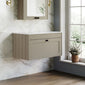 Farlow Shaker Wall Mounted 800mm 1-Drawer Vanity with Marble Countertop - Pebble Grey