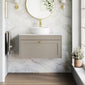 Farlow Shaker Wall Mounted 800mm 1-Drawer Vanity with Marble Countertop - Pebble Grey