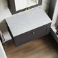 Farlow Shaker Wall Mounted 800mm 1-Drawer Vanity with Marble Countertop - Satin Soft Black