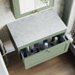 Farlow Shaker Wall Mounted 800mm 1-Drawer Vanity with Marble Countertop - Satin Green