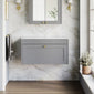 Farlow Shaker Wall Mounted 800mm 1-Drawer Vanity with Marble Countertop - Satin Grey