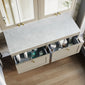 Farlow Shaker Wall Mounted 1200mm 2-Drawer Vanity with Marble Countertop - Pebble Grey