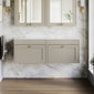 Farlow Shaker Wall Mounted 1200mm 2-Drawer Vanity with Marble Countertop - Pebble Grey