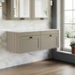 Farlow Shaker Wall Mounted 1200mm 2-Drawer Vanity with Marble Countertop - Pebble Grey