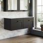 Farlow Shaker Wall Mounted 1200mm 2-Drawer Vanity with Marble Countertop - Satin Soft Black