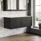Farlow Shaker Wall Mounted 1200mm 2-Drawer Vanity with Marble Countertop - Satin Soft Black