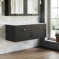 Farlow Shaker Wall Mounted 1200mm 2-Drawer Vanity with Marble Countertop - Satin Soft Black