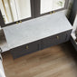 Farlow Shaker Wall Mounted 1200mm 2-Drawer Vanity with Marble Countertop - Satin Soft Black