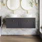 Farlow Shaker Wall Mounted 1200mm 2-Drawer Vanity with Marble Countertop - Satin Soft Black