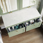 Farlow Shaker Wall Mounted 1200mm 2-Drawer Vanity with Marble Countertop - Satin Green