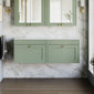 Farlow Shaker Wall Mounted 1200mm 2-Drawer Vanity with Marble Countertop - Satin Green