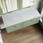 Farlow Shaker Wall Mounted 1200mm 2-Drawer Vanity with Marble Countertop - Satin Green