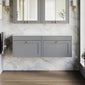 Farlow Shaker Wall Mounted 1200mm 2-Drawer Vanity with Marble Countertop - Satin Grey