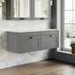 Farlow Shaker Wall Mounted 1200mm 2-Drawer Vanity with Marble Countertop - Satin Grey