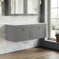 Farlow Shaker Wall Mounted 1200mm 2-Drawer Vanity with Marble Countertop - Satin Grey
