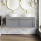 Farlow Shaker Wall Mounted 1200mm 2-Drawer Vanity with Marble Countertop - Satin Grey